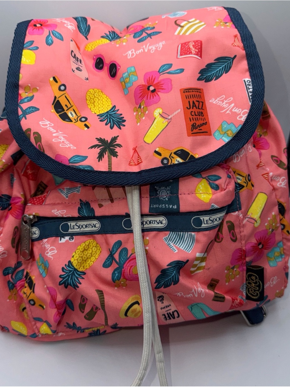 LeSportsac Small Edie Backpack   Pink / Multicolor Bon Voyage Lightweight